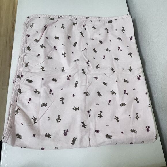 Old Navy Pink Fawn Deer Mushrooms Flannel Baby Receiving Blanket Lovey Lovie - Picture 10 of 13
